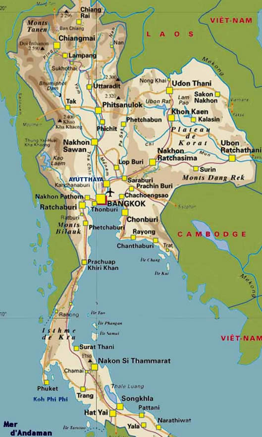 carte de la thailande